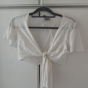 Show Me Your Mumu Fallon Tie Top in White Crisp